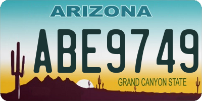 AZ license plate ABE9749