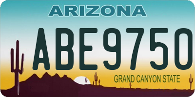 AZ license plate ABE9750