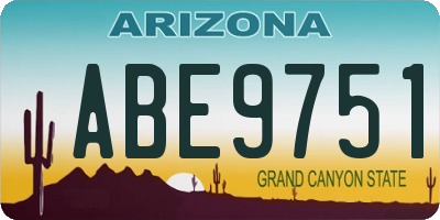AZ license plate ABE9751