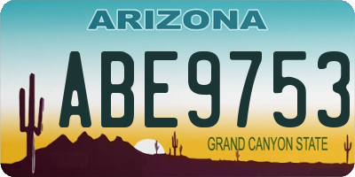 AZ license plate ABE9753