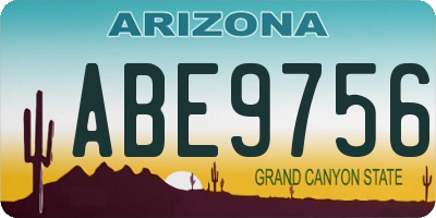 AZ license plate ABE9756