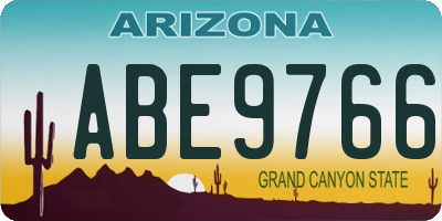 AZ license plate ABE9766