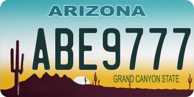 AZ license plate ABE9777