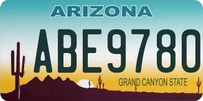 AZ license plate ABE9780
