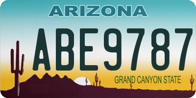 AZ license plate ABE9787
