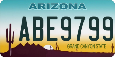 AZ license plate ABE9799