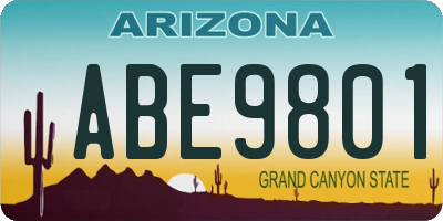 AZ license plate ABE9801