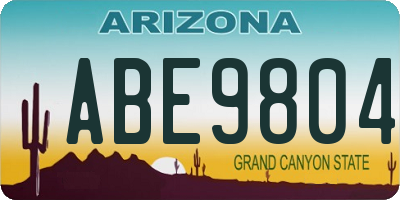 AZ license plate ABE9804