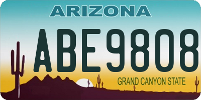 AZ license plate ABE9808