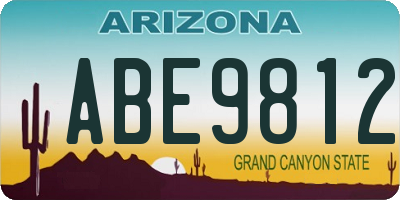 AZ license plate ABE9812