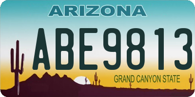 AZ license plate ABE9813