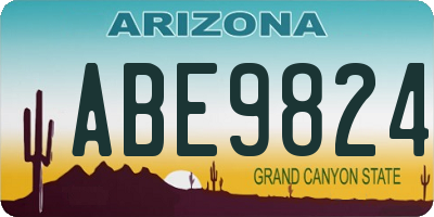 AZ license plate ABE9824