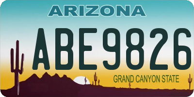 AZ license plate ABE9826