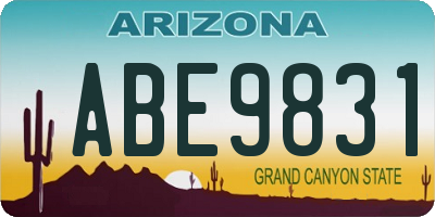 AZ license plate ABE9831