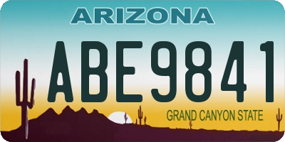 AZ license plate ABE9841
