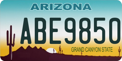 AZ license plate ABE9850
