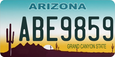 AZ license plate ABE9859