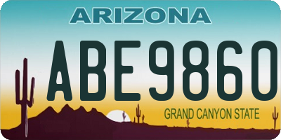 AZ license plate ABE9860