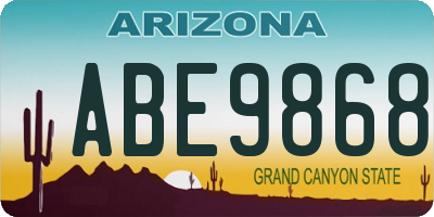 AZ license plate ABE9868