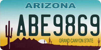 AZ license plate ABE9869