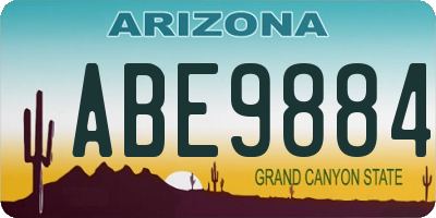 AZ license plate ABE9884