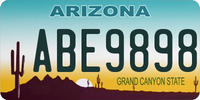 AZ license plate ABE9898