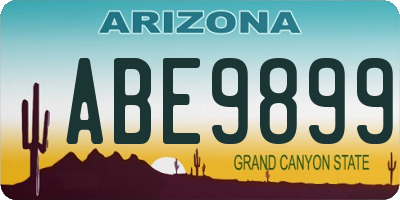 AZ license plate ABE9899