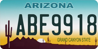 AZ license plate ABE9918