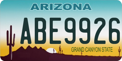 AZ license plate ABE9926