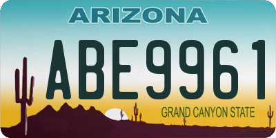AZ license plate ABE9961