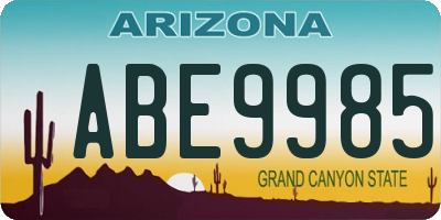 AZ license plate ABE9985