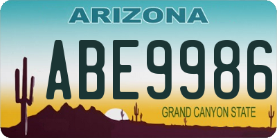 AZ license plate ABE9986