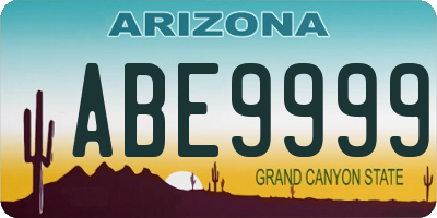 AZ license plate ABE9999
