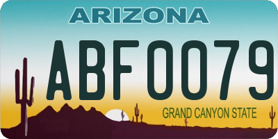 AZ license plate ABF0079