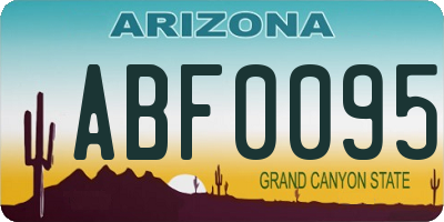 AZ license plate ABF0095