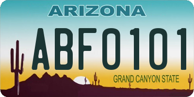 AZ license plate ABF0101