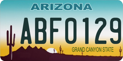 AZ license plate ABF0129