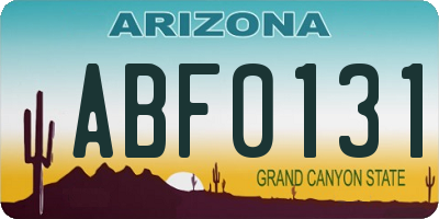 AZ license plate ABF0131