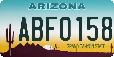 AZ license plate ABF0158