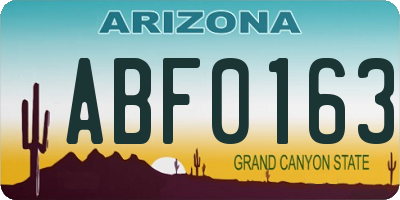 AZ license plate ABF0163