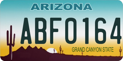 AZ license plate ABF0164