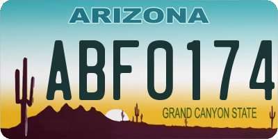 AZ license plate ABF0174
