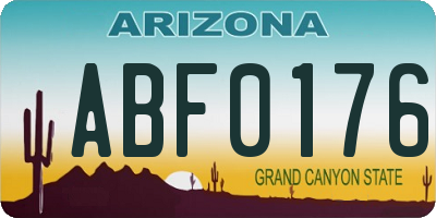 AZ license plate ABF0176