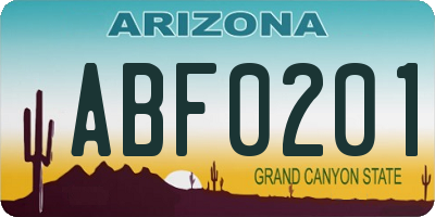 AZ license plate ABF0201