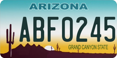 AZ license plate ABF0245