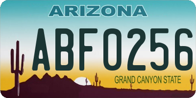 AZ license plate ABF0256