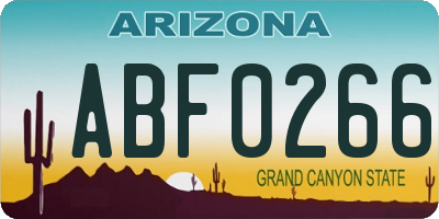 AZ license plate ABF0266