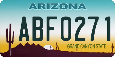 AZ license plate ABF0271