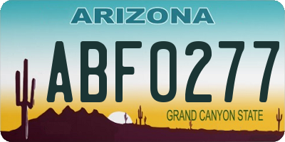 AZ license plate ABF0277
