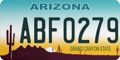 AZ license plate ABF0279